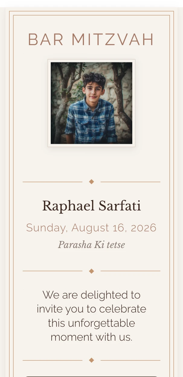 Preview of the Parchemin Héritage digital invitation template